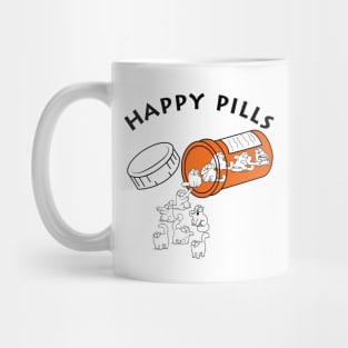 Simons Cat Happy Pills, For Men Funny Happy Pills Simons Cat Mug